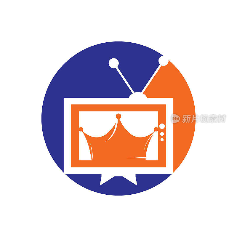King TV矢量logo设计模板。皇家电影标志设计矢量。